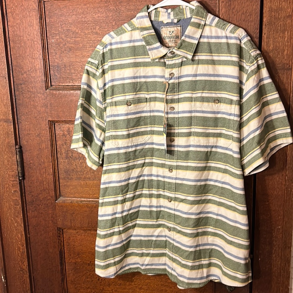 Outdoor Life Men's Button Down Striped Shirt XXL NWT